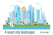 4 urban smart city landscapes, a Work Illustration by Primula`s shop (Thumbnail 4 of 4)