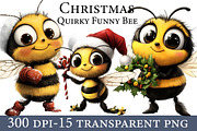Christmas Quirky Funny Bee Clipart, an Illustration by Designworld (Thumbnail 1 of 6)