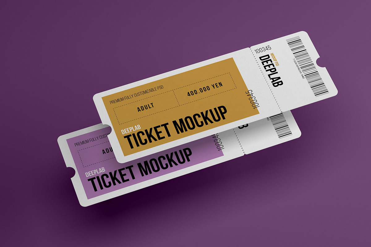Tickets Mockup Set - 17 styles, a Print Template by Deeplab (Photo 16 of 20)