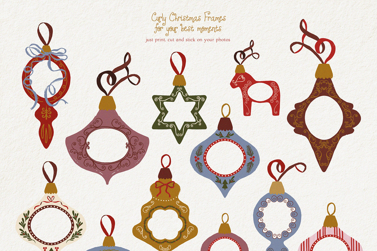Curly Christmas - Printable Frames, an Object Graphic by lokko studio (Photo 4 of 8)