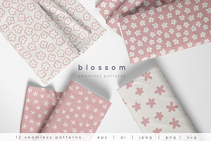 Blossom. Seamless Pattern Set