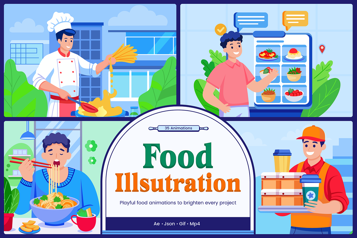Animated Food Illustration Art Set, a Food Illustration by Prosymbols (Photo 1 of 4)