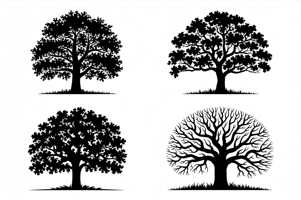 Four unique tree silhouettes, design, an Illustration by Amazin_art (Photo 9 of 11)