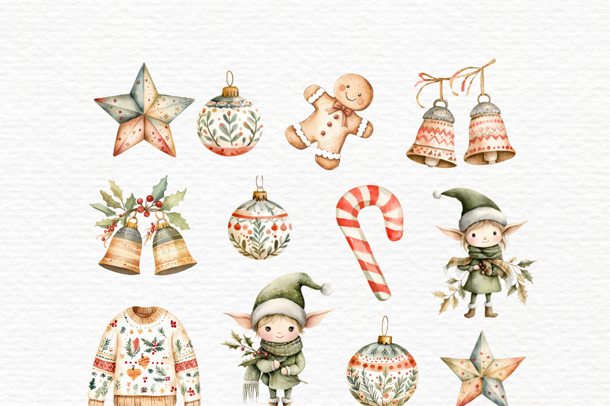 Scandi Santa clipart, Christmas PNG, a Seasonal Illustration by Invite to Clipart (Photo 2 of 5)