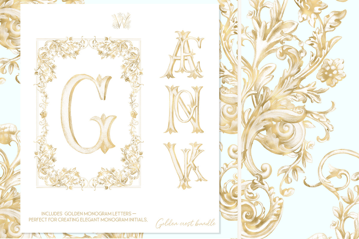 Gold Baroque crest frame png, a Decorative Illustration by WonderWonder (Photo 5 of 13)