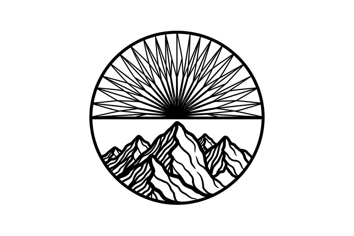 Mountain Sun Circle Design Bundle, an Illustration by Creativeshirt (Photo 31 of 31)