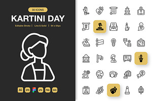 Kartini Day Icons, an Icon by Spacepixel Creative