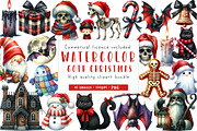 Goth Christmas Clipart, an Illustration by CreationArt (Thumbnail 1 of 7)