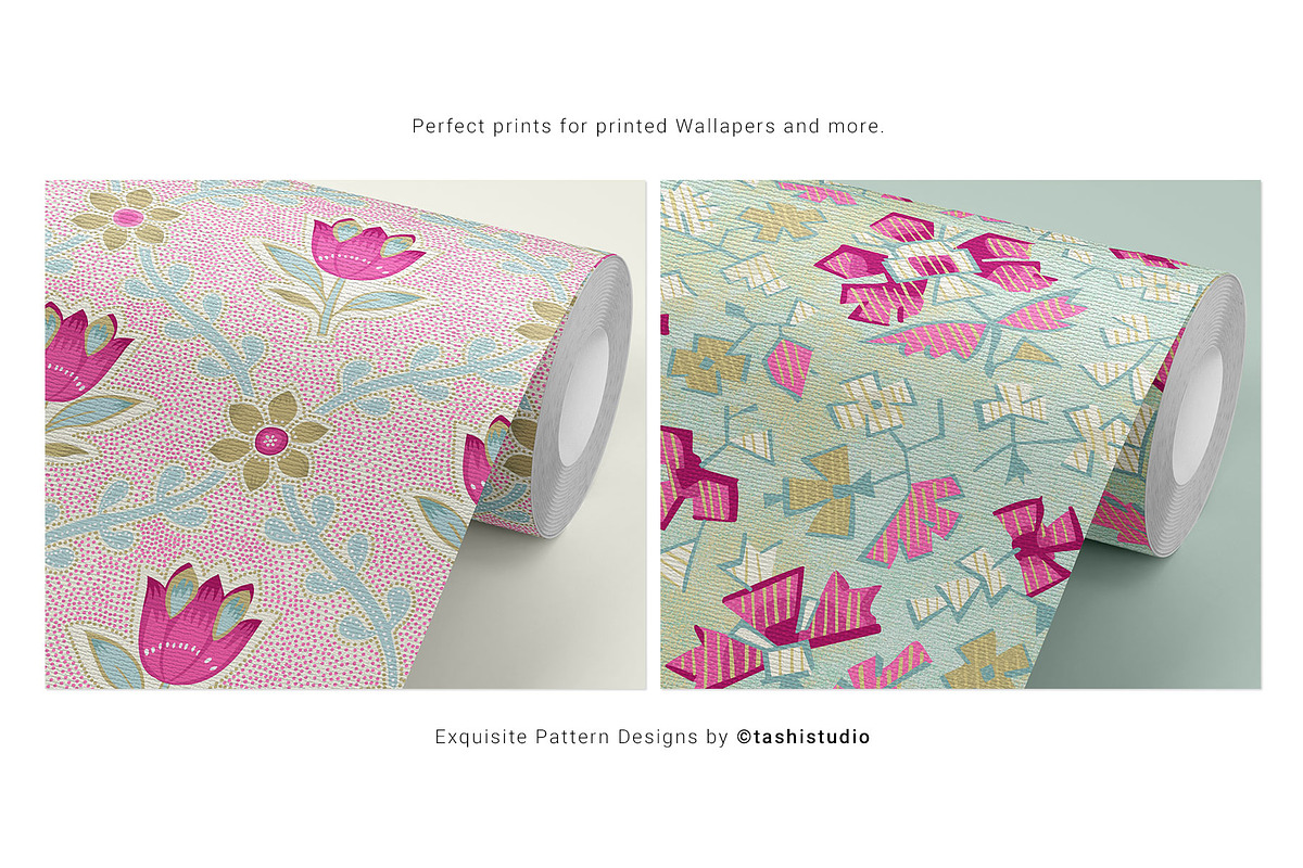 Issa Indian Buta Floral Patterns, a Pattern Graphic by Pink Linen (Photo 11 of 11)