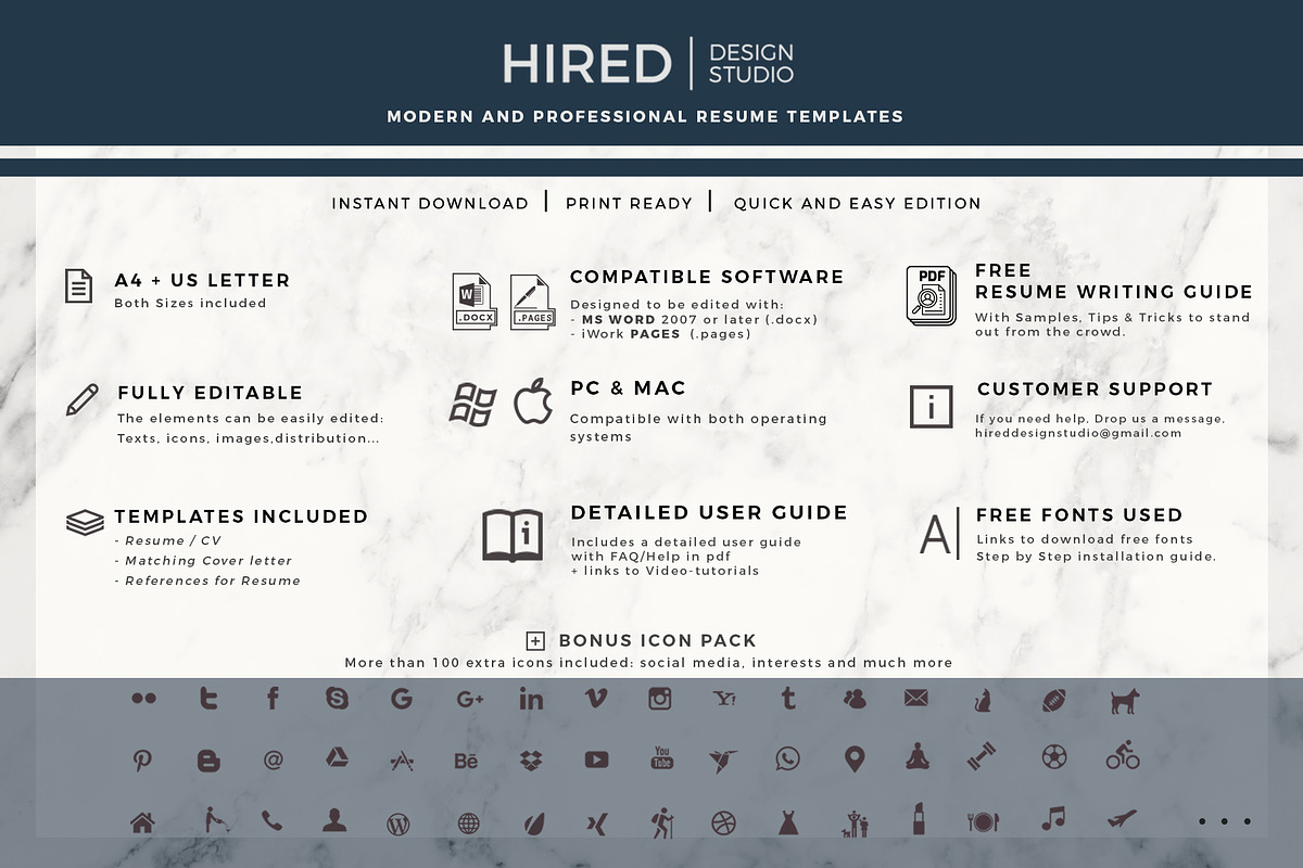 Nurse Resume, Cover L. + References, a Resume Template by HIRED Design Studio (Photo 8 of 11)
