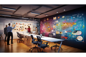 network digital office background ai, a Technology Photo by pikepicture