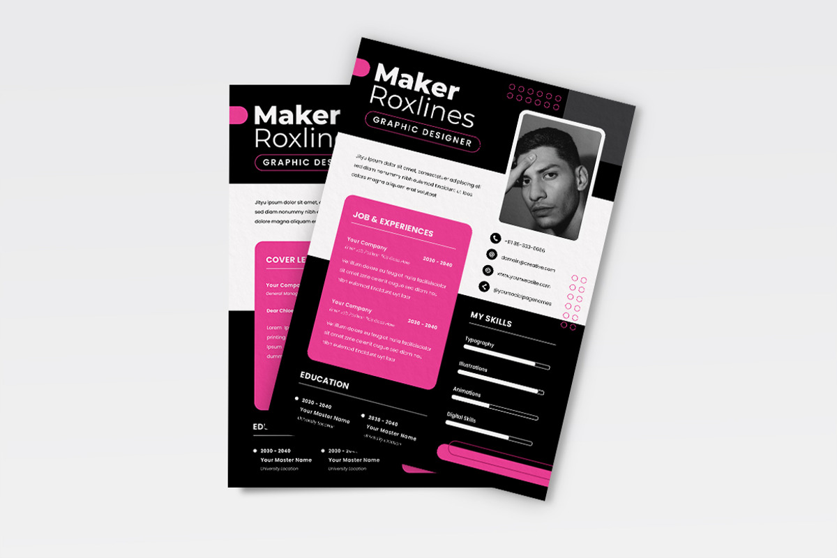 Modern Resume CV, a Resume Template by dokudokunomi (Photo 3 of 4)