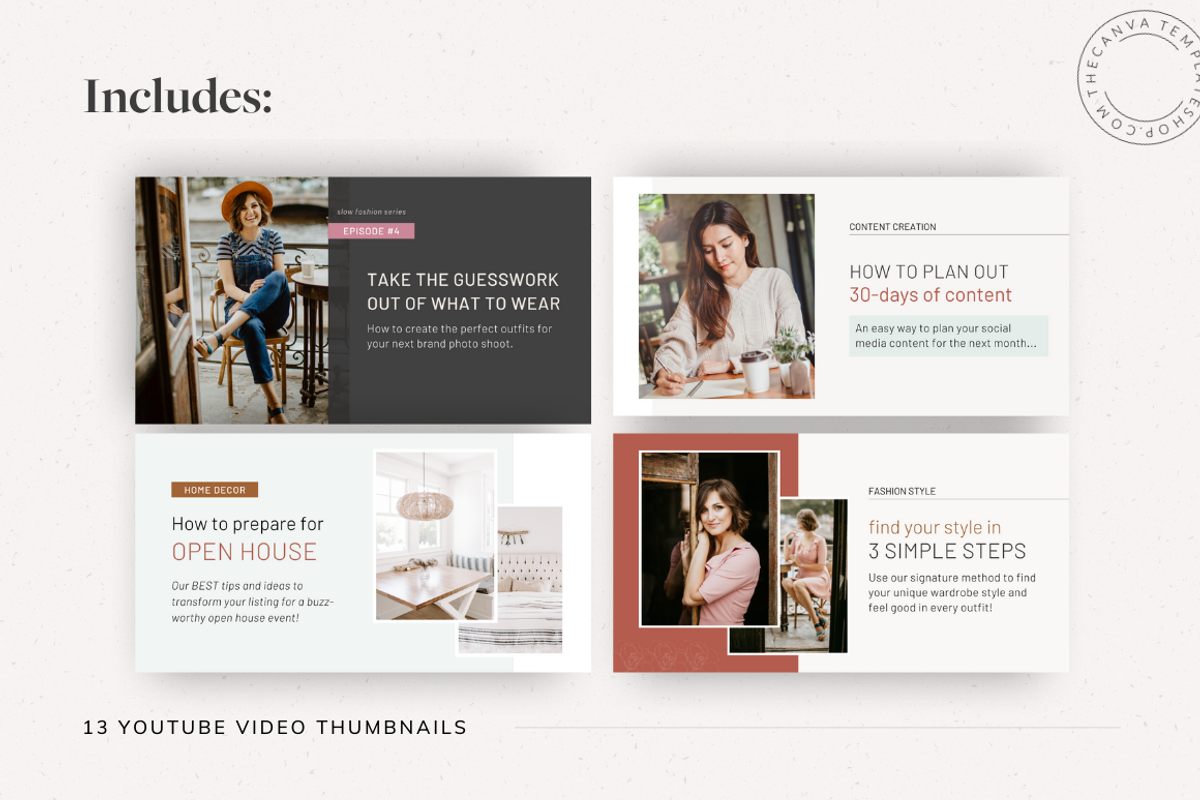 Olivia-Rose YouTube Canva Template, a Social Media Template by The Canva Template Shop (Photo 3 of 6)