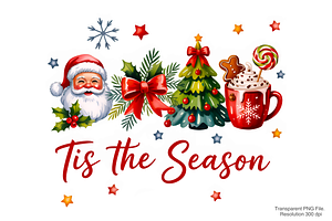 Retro Christma, Tis the Season PNG, a Graphic by Clipart Bloom