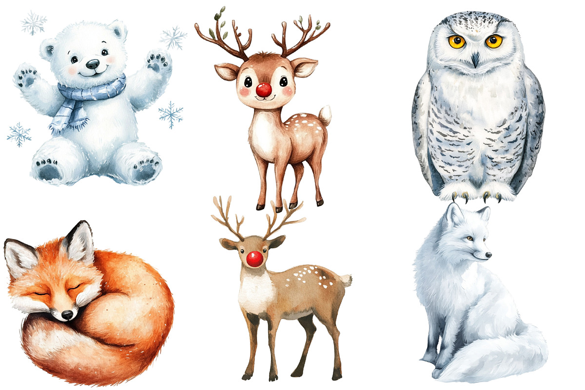 Winter Animals and Birds clipart, an Illustration by Designworld (Photo 3 of 6)