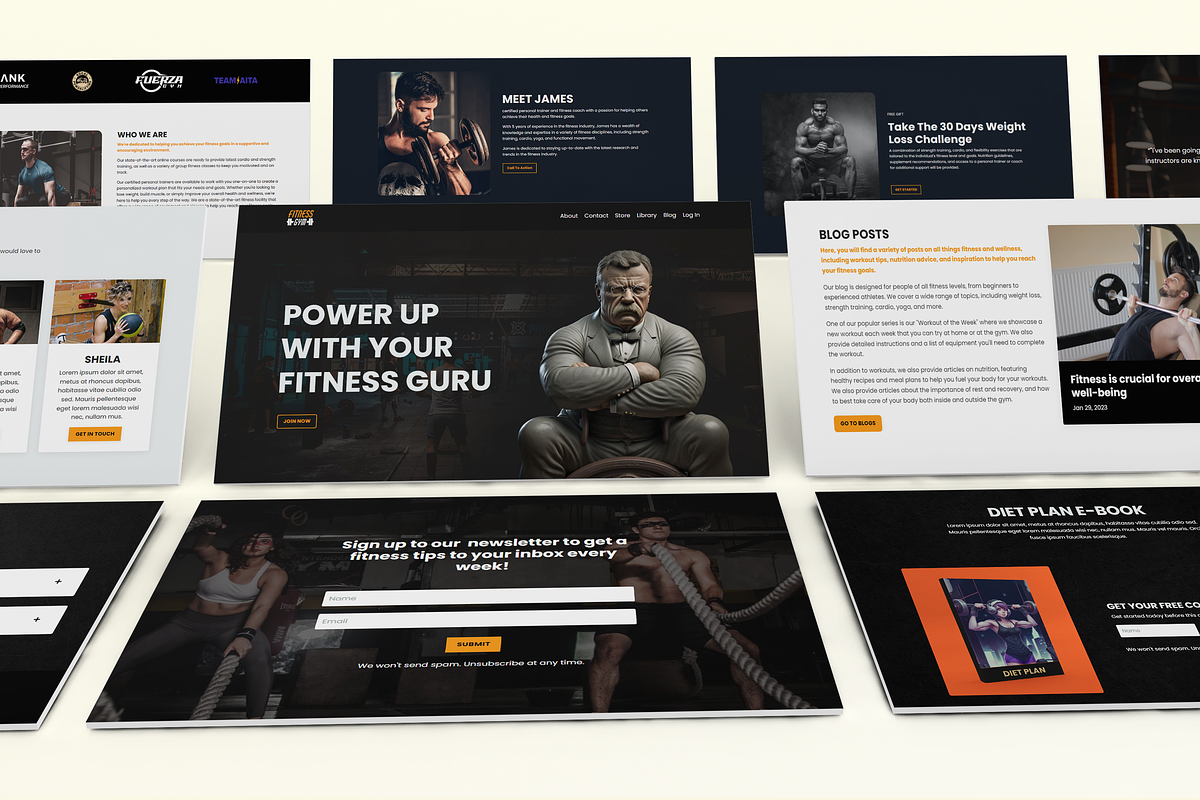 Kajabi Dark Fitness Website Theme, a Landing Page Template by ZohairKhanLtd (Photo 2 of 10)