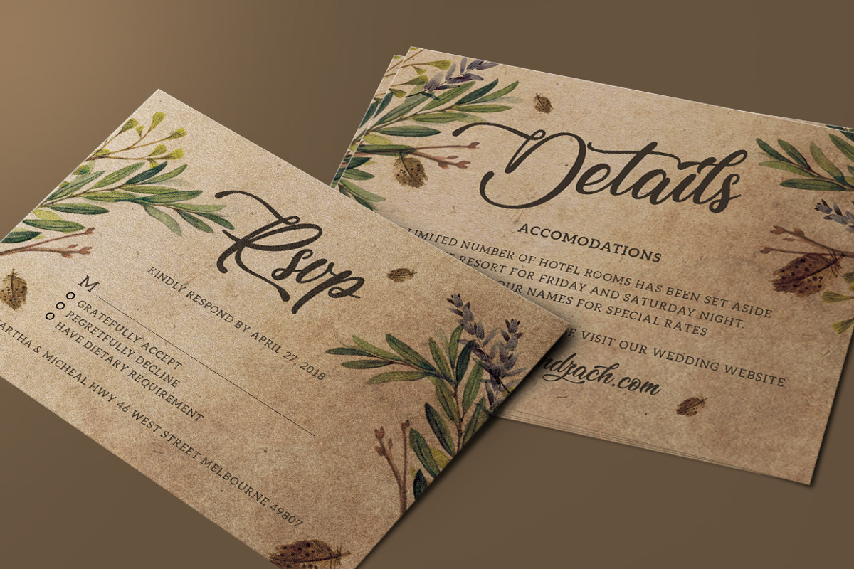 Leaves Wedding Invitation, an Invitation Template by Aarley Kaiven (Photo 5 of 5)
