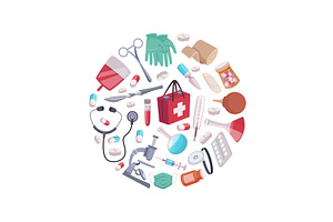 Medical background. circle shape, a Healthcare Illustration by Onyx