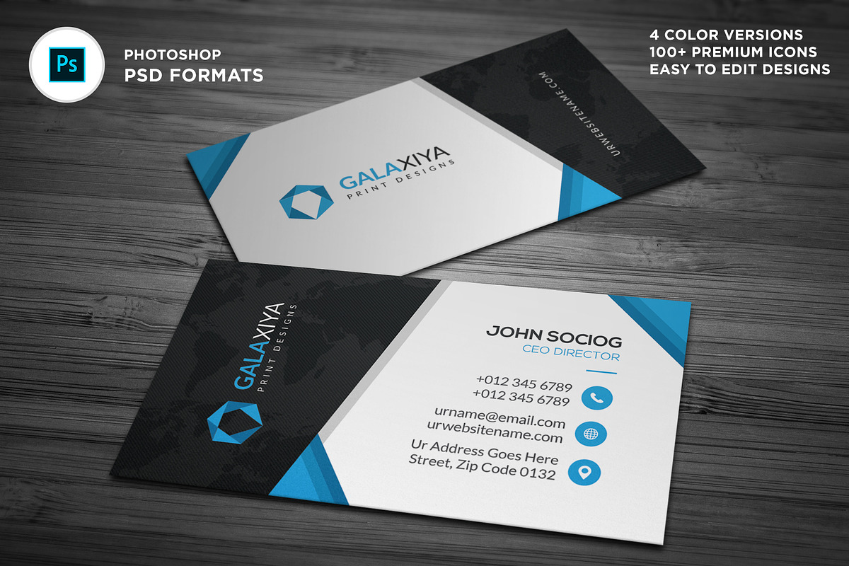Professional Corporate BusinessCards, a Business Card Template by Galaxiya (Photo 1 of 8)