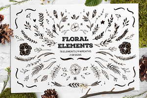 Hand Drawn Floral Elements