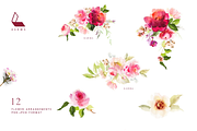 4-in-1 Watercolor Floral Bundle 03, an Illustration by Karma (Thumbnail 8 of 33)