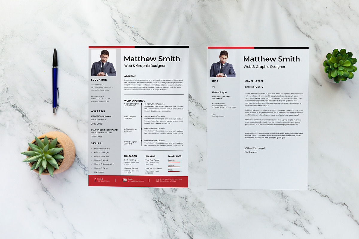 Creative Resume with Cover Letter, a Resume Template by Creatiya Type (Photo 3 of 3)
