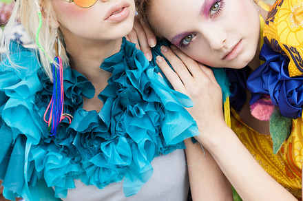 Two beautiful girls stock photo containing beautiful and garden, a Beauty & Fashion Photo by Aliaksei Kaponia