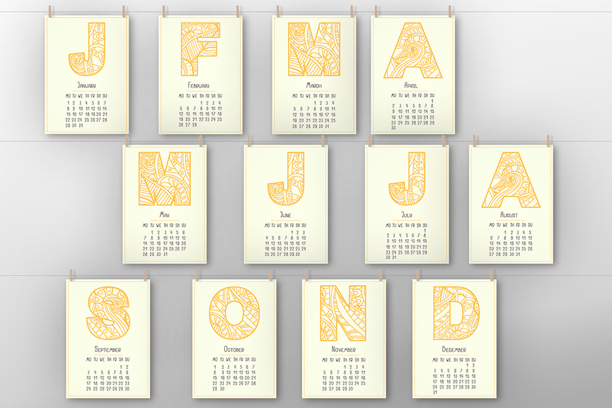 Creative calendar 2018, a Stationery Template by SomStock (Photo 5 of 5)
