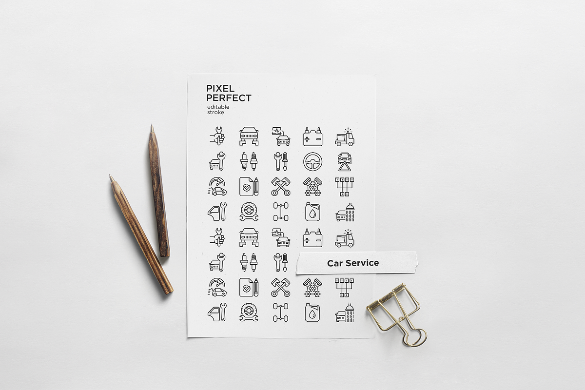 Car Service 20 Pixel Perfect Icons, an Outline Icon by Alex Blogoodf (Photo 9 of 11)