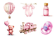 Pink Baby Girl Nursery Clipart, an Icon by CreationArt (Thumbnail 4 of 5)