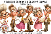 Valentine Grandma & Grandpa Clipart, an Illustration by OK Design (Thumbnail 1 of 6)