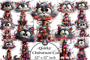 Quirky Christmas Cat Clipart, an Illustration by DreamArtGraphic (Thumbnail 1 of 5)