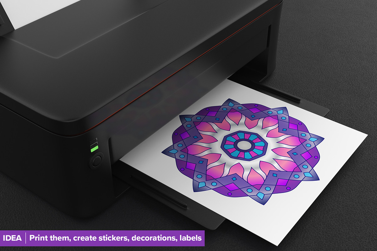 Mandala Vector Ornaments Bundle, a Decorative Illustration by pixaroma (Photo 17 of 43)