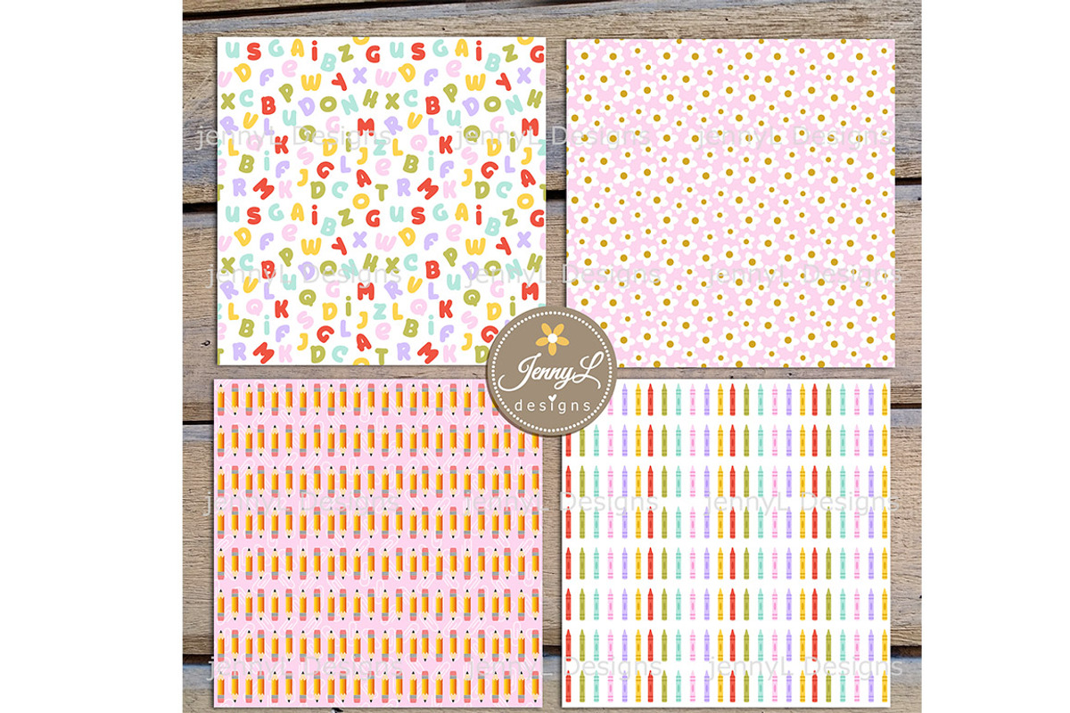 Back to School SEAMLESS DigitalPaper, a Pattern Graphic by JennyL Designs (Photo 3 of 8)