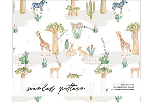 Safari Animals Savanna pattern