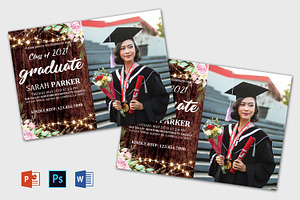 Graduation Announcement Template, a Card Template by Designscozy