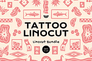 Tattoo Linocut Clipart Bundle, an Illustration by ClayStudio (Thumbnail 1 of 8)