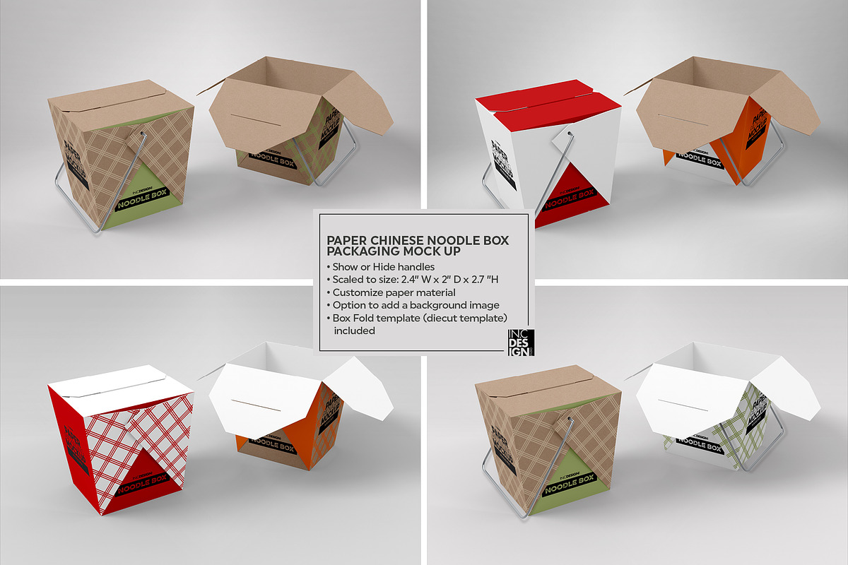 Noodle Box Packaging Mockup, a Packaging Mockup by INCDesign (Photo 2 of 6)