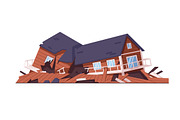 Broken ruined house buildings set, an Object Illustration by Good Studio (Thumbnail 9 of 14)