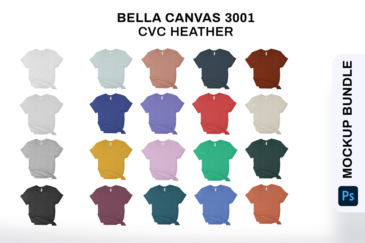 Bella Heather Mockup Bundle 3001 CVC, a Shirt Mockup by creativsupply (Photo 1 of 5)