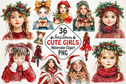 Christmas Cute Girls Sublimation Png, an Illustration by RobertsArt (Thumbnail 1 of 7)