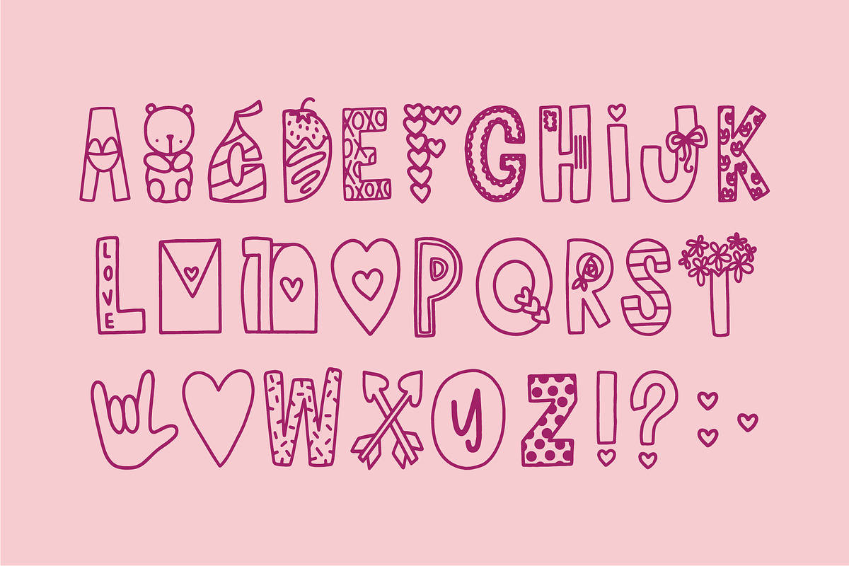 Roses Are Rad Font preview 2