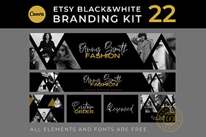 Editable ETSY shop template Canva