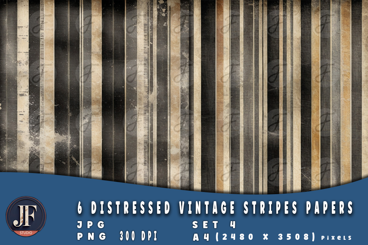 Distressed Vintage Stripes Papers 4, a Background Graphic by Joaquin Fernandez Studio (Photo 3 of 4)
