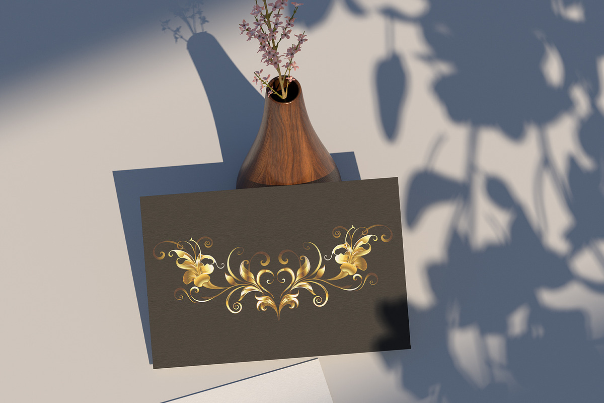 Antique frame with gold flowers, a Decorative Illustration by blackmoon9 (Photo 3 of 3)