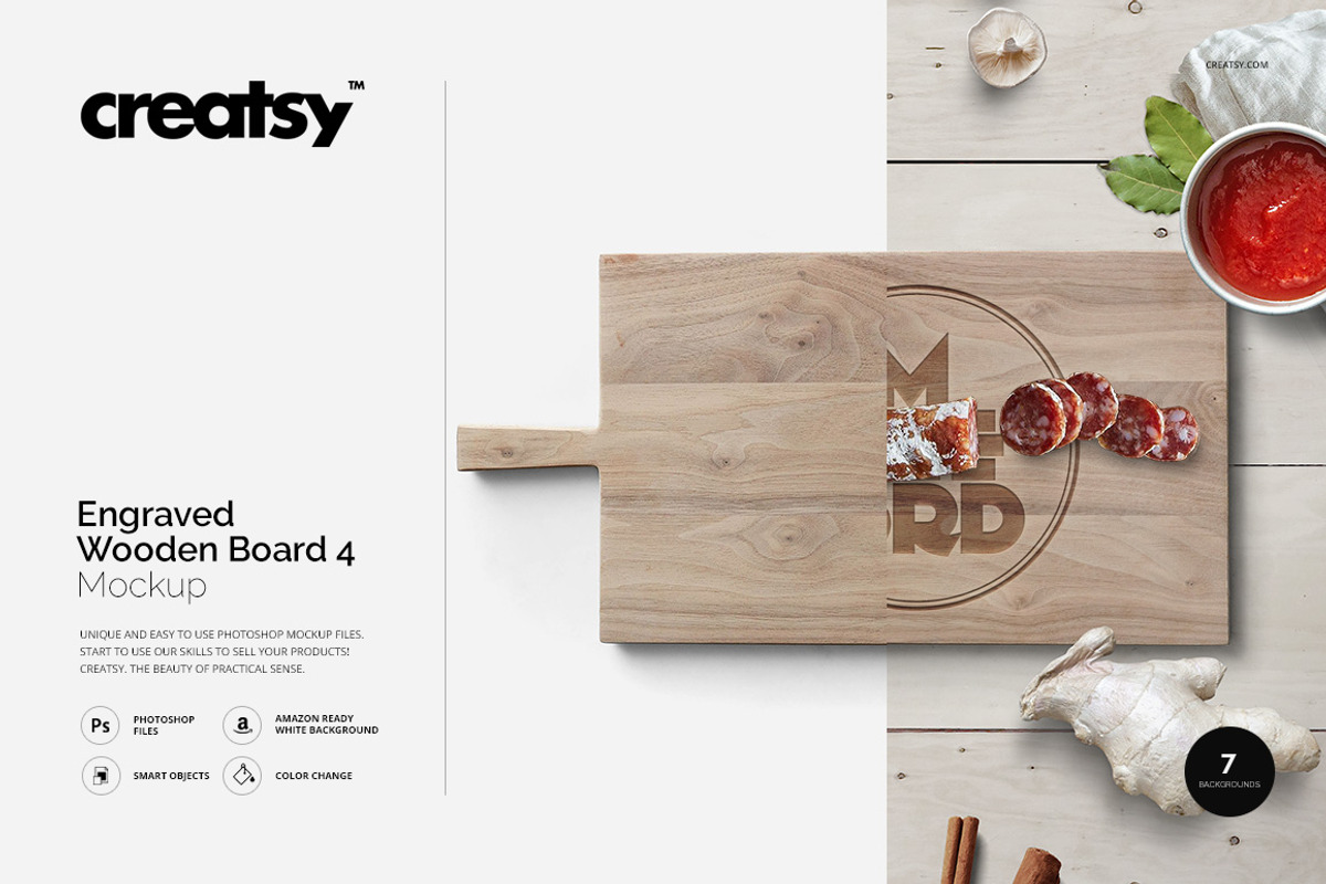 Engraved Wooden Board 4 Mockup, a Product Mockup by Creatsy (Photo 1 of 10)