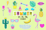 Summer Stickers Vector+ Png+Planner, an Illustration by Annakristal (Thumbnail 2 of 3)
