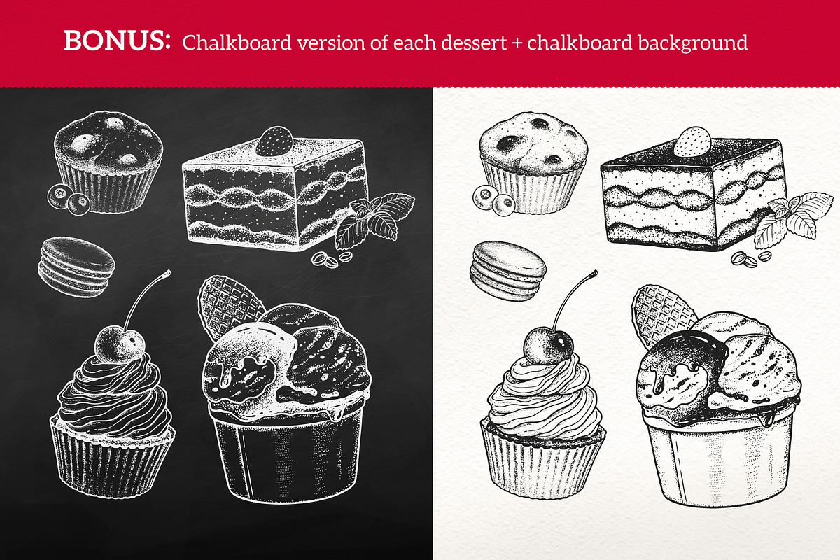 Desserts Sketchy illustrations, a Food Illustration by Sonya Illustrations (Photo 4 of 9)
