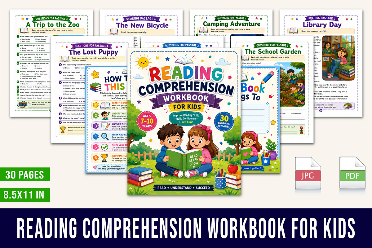 Reading Comprehension Workbook, a Stationery Template by Designmela01 (Photo 1 of 5)