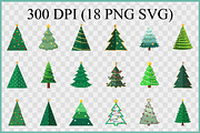 Cute Christmas Tree Clipart PNG Set, a Seasonal Illustration by Gfx Expert Team (Thumbnail 3 of 3)